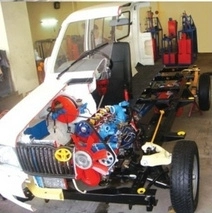 CAR CHASSIS REAR WHEEL DRIVE ACTUAL CUT SECTION MOTORISED - Electrical Trainer Kit by Lovosis Technology