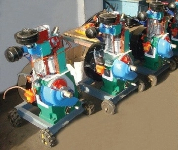 4 STROKE 1 CYLINDER DIESEL ENGINE MANUAL DRIVEN - Electrical Trainer Kit by Lovosis Technology